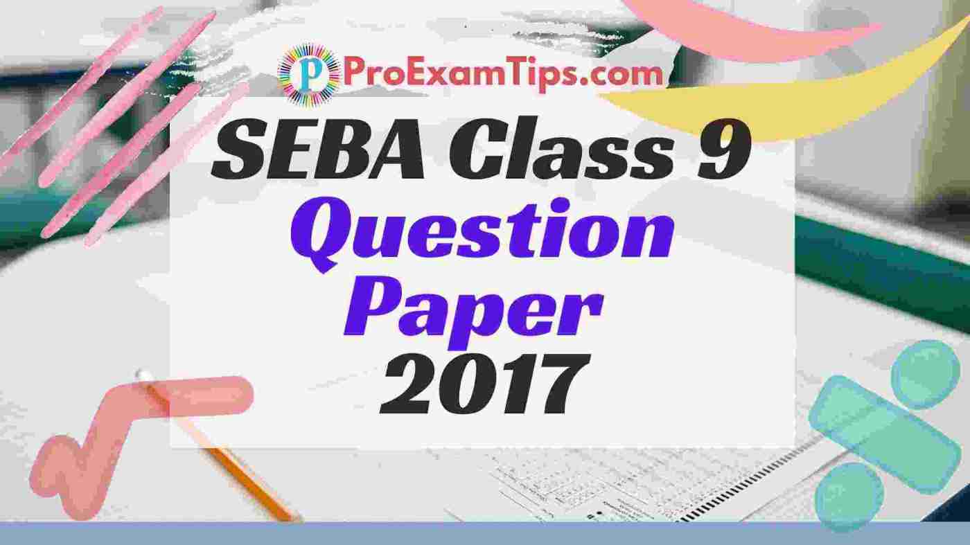 SEBA Class 9 Question Paper 2017