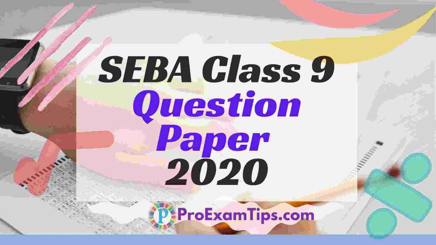 SEBA Class 9 Question Paper 2020