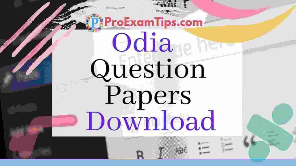 CHSE Odisha Odia Question Papers